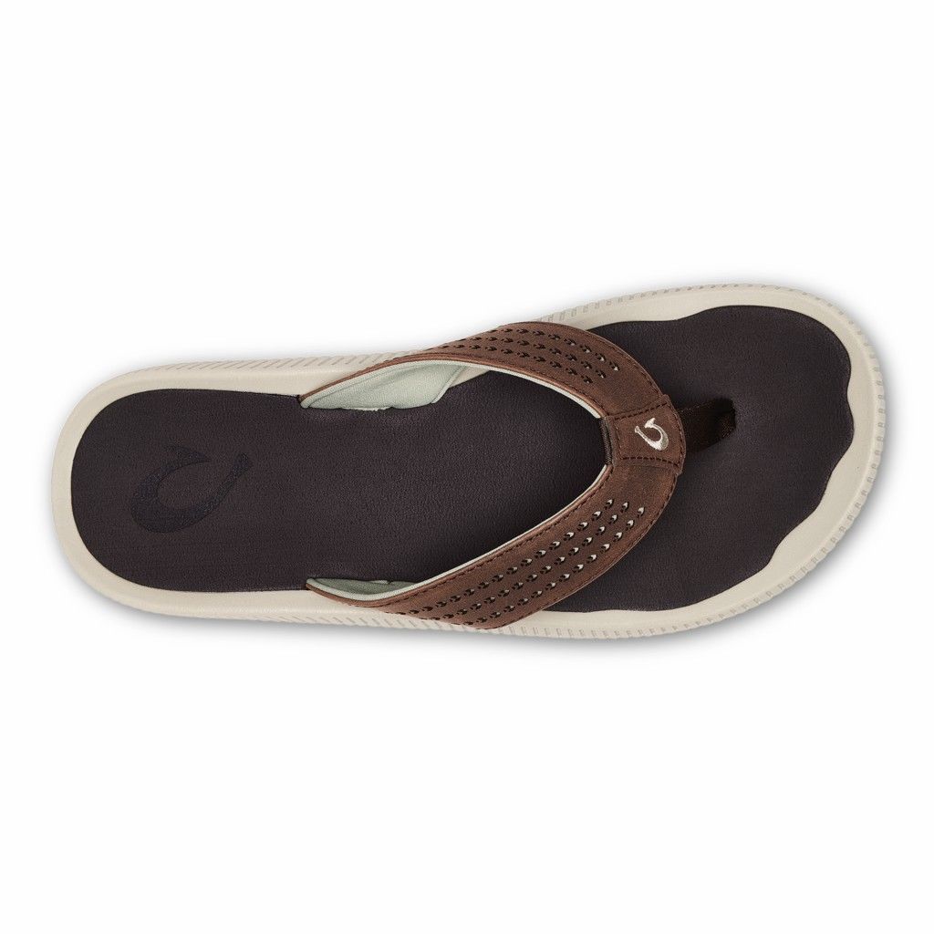 Sandalias Olukai Ulele - Chanclas Hombre Cafes 20741-209